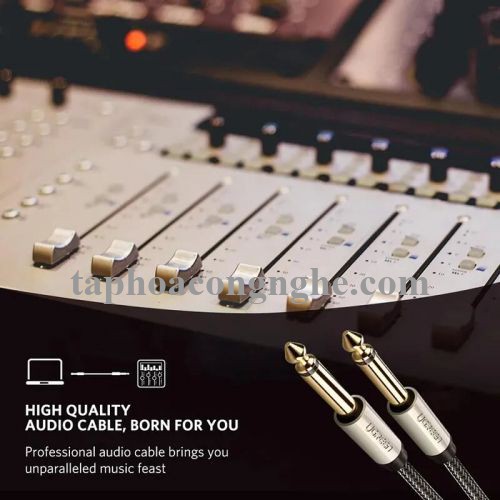 Ugreen 10639 3M màu Đen Cáp âm thanh 2 đầu 6.5mm dương cao cấp AV128 30010639